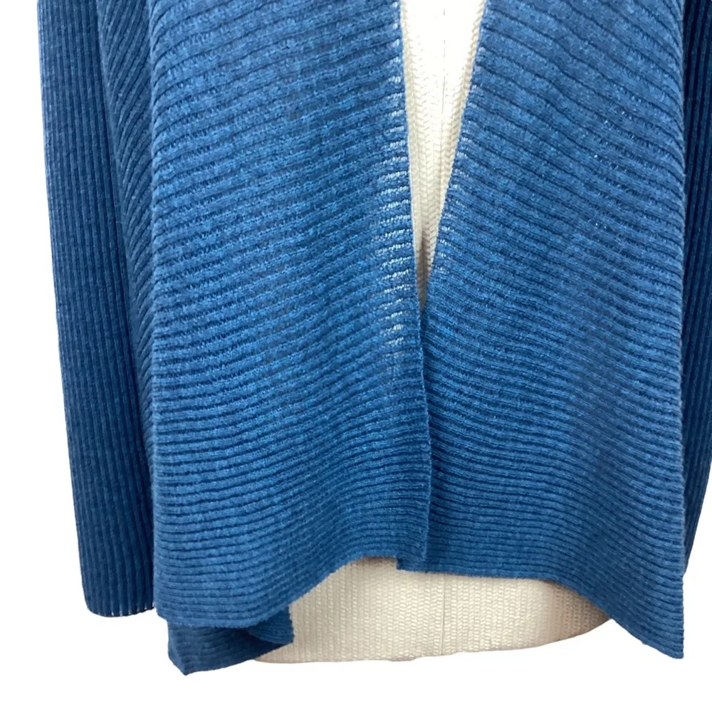 Eileen Fisher Wool Open Cardigan Blue - Picture 6 of 10